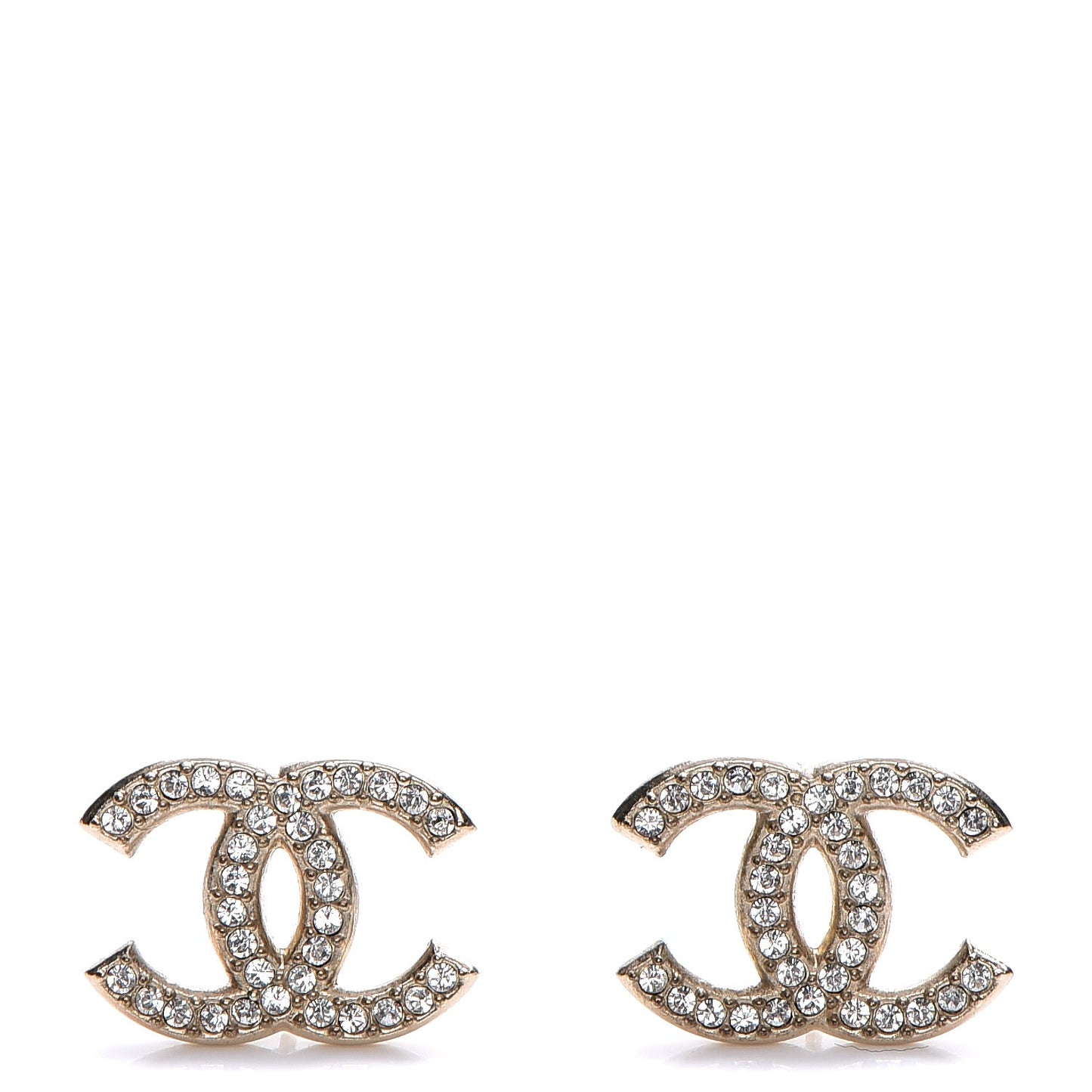Crystal CC Earrings Gold