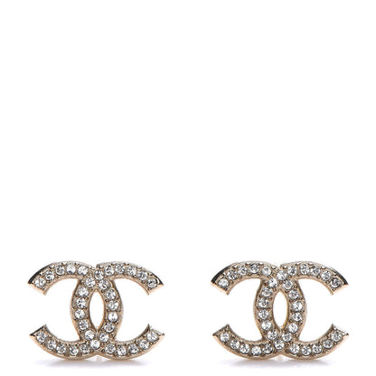 Chanel Crystal CC Earrings Gold 1 of 10