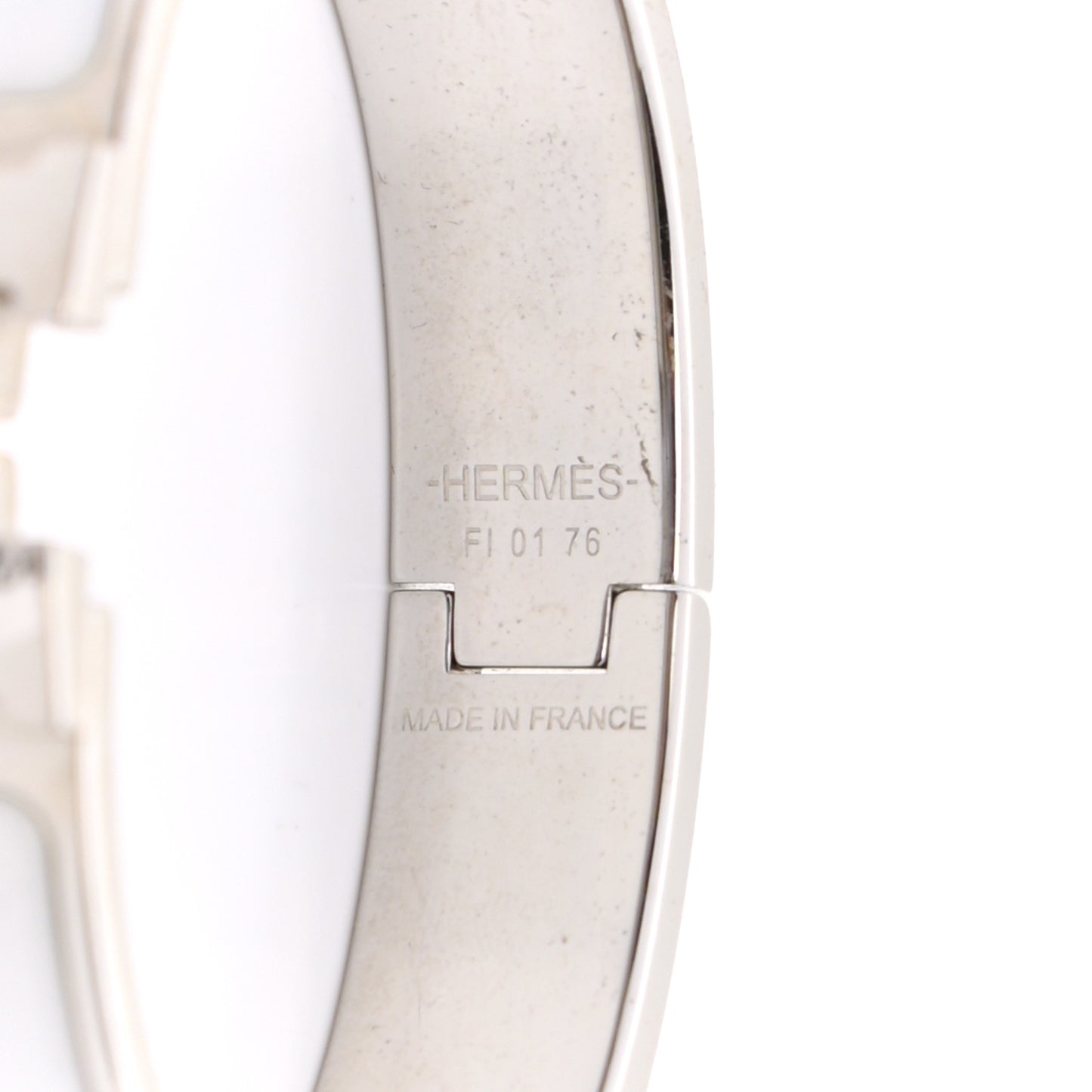 Enamel Narrow Clic Clac H Bracelet PM White