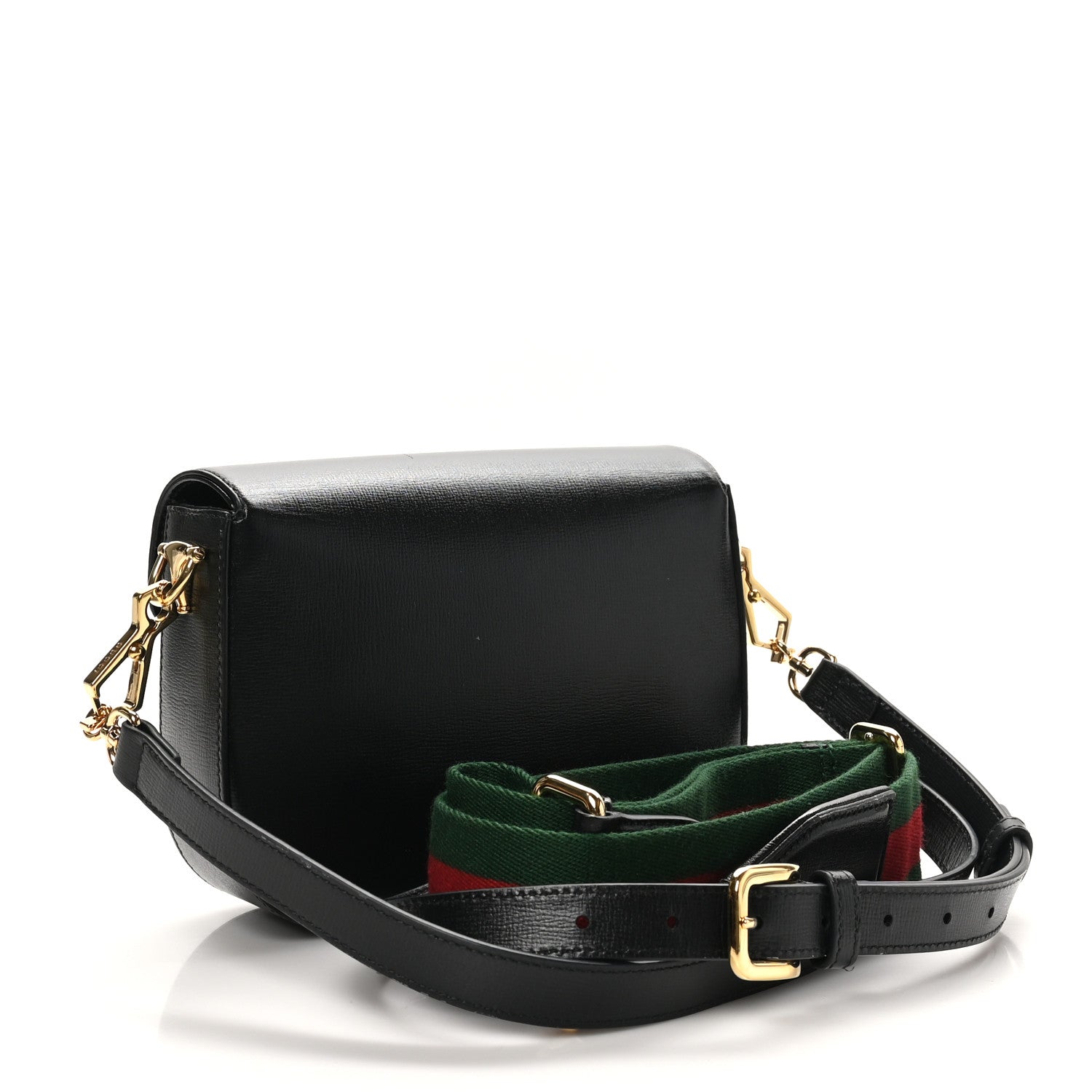 Gucci Azalea Calfskin Web Mini Horsebit 1955 Shoulder Bag Black 3 of 10