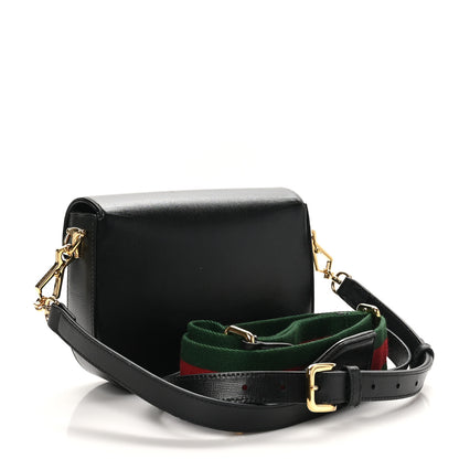 Gucci Azalea Calfskin Web Mini Horsebit 1955 Shoulder Bag Black 3 of 10