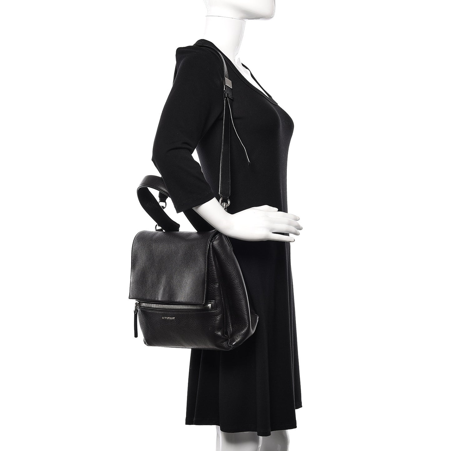 Calfskin Small Pandora Pure Flap Bag Black