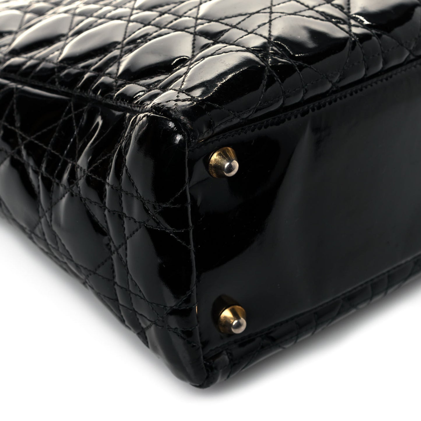 Patent Cannage Large Lady Dior Black