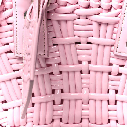 Balenciaga Faux Calfskin Braided Varnished XXS Bistro Basket Candy Pink 8 of 10