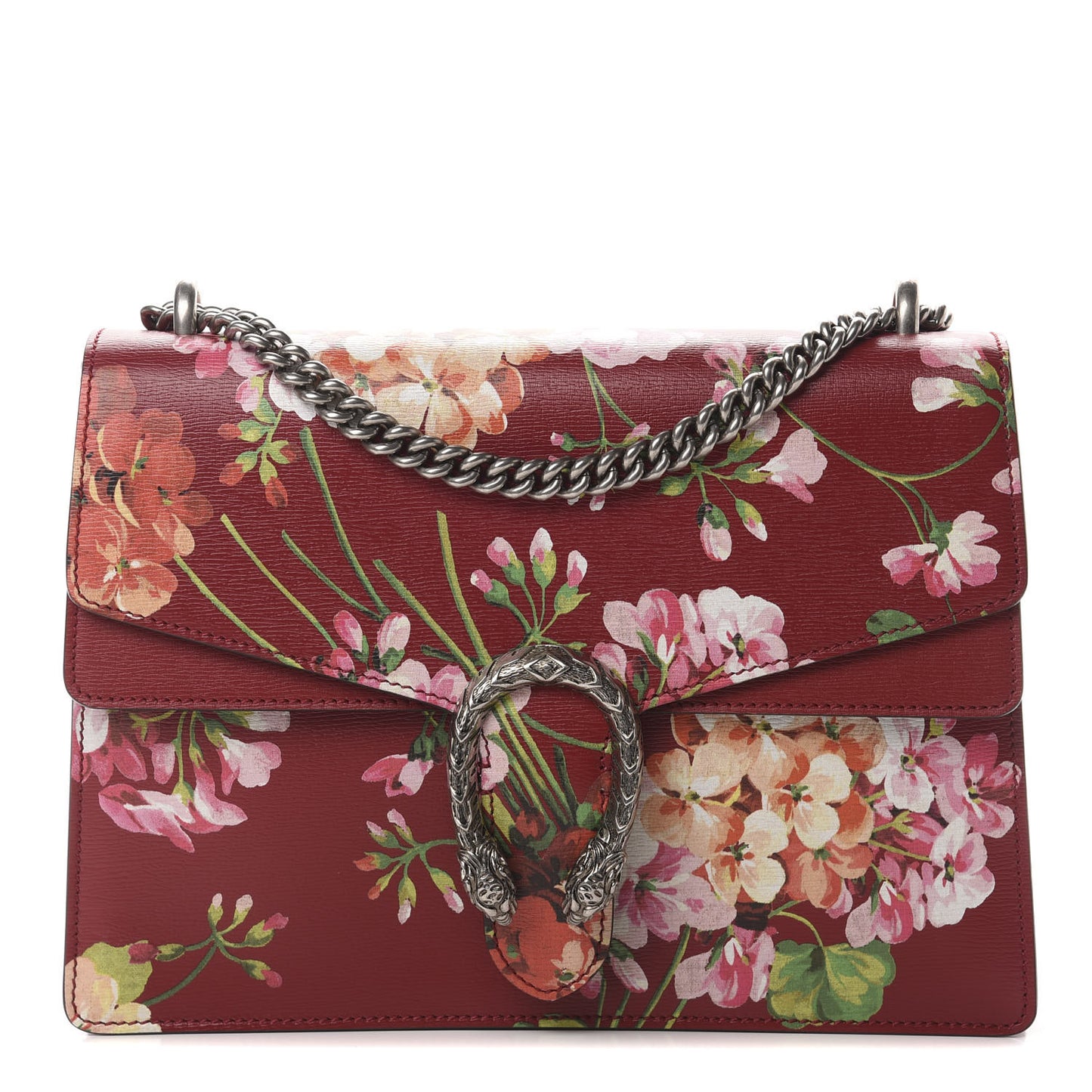 Calfskin Blooms Print Medium Dionysus Shoulder Bag Romantic Cherry Multicolor
