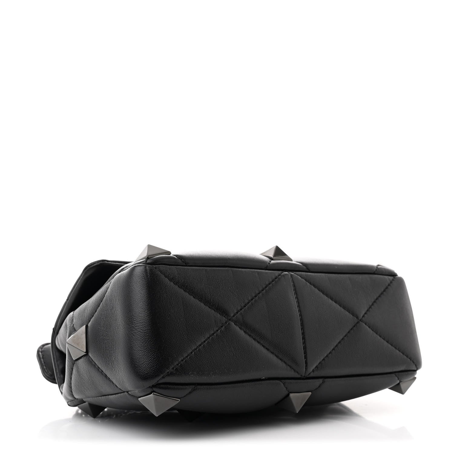 Valentino Garavani Nappa Monochrome Medium Roman Stud Shoulder Bag Black 4 of 9