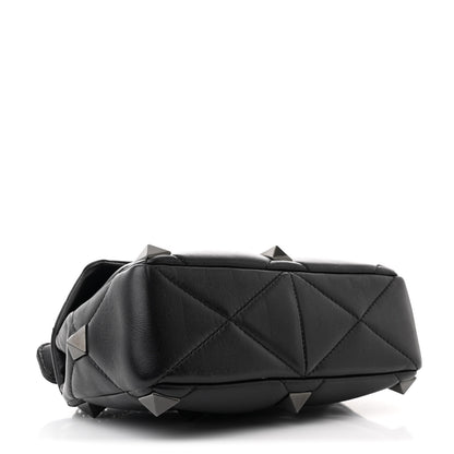 Valentino Garavani Nappa Monochrome Medium Roman Stud Shoulder Bag Black 4 of 9