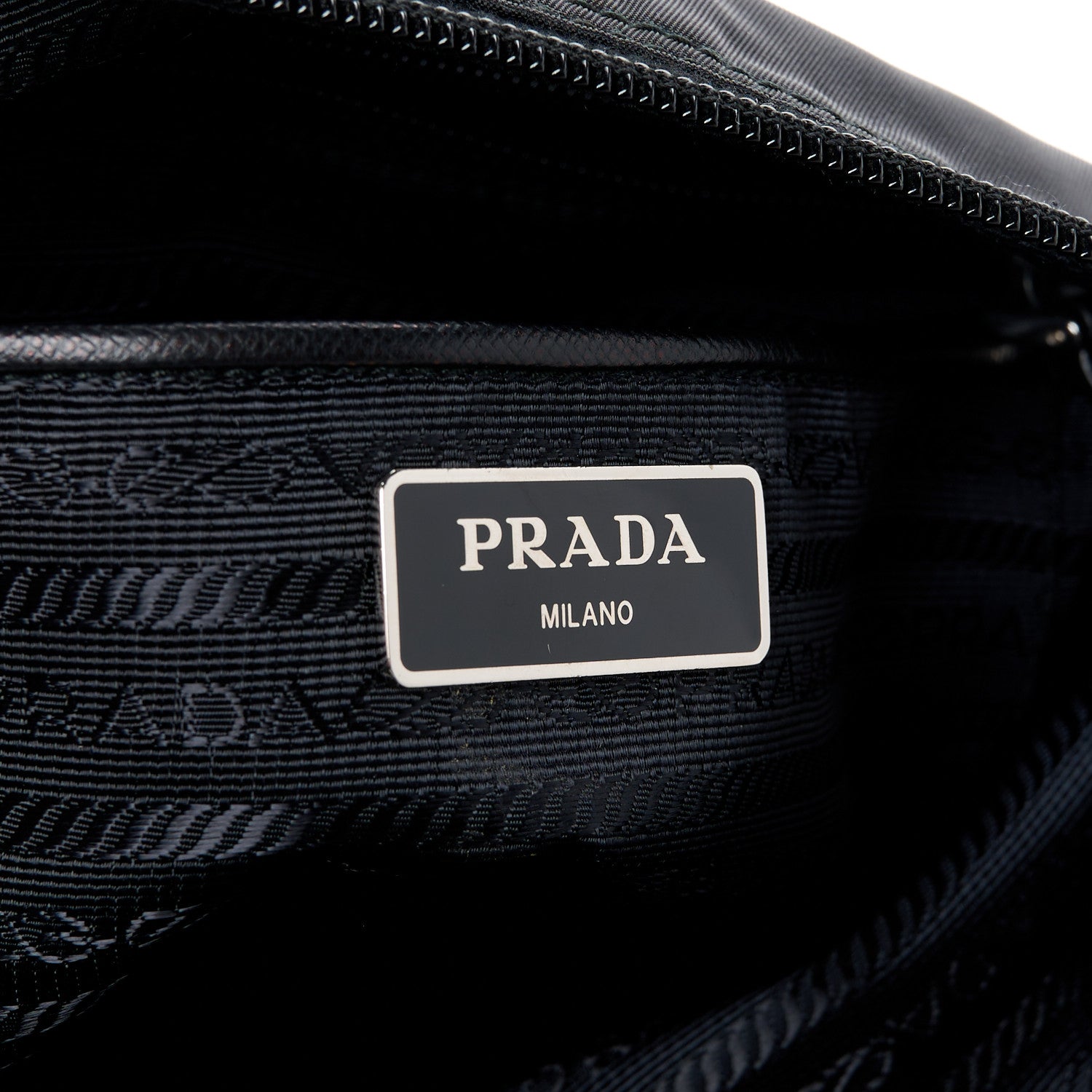 Prada Tessuto Nylon Saffiano Flat Messenger Bag Black 6 of 11