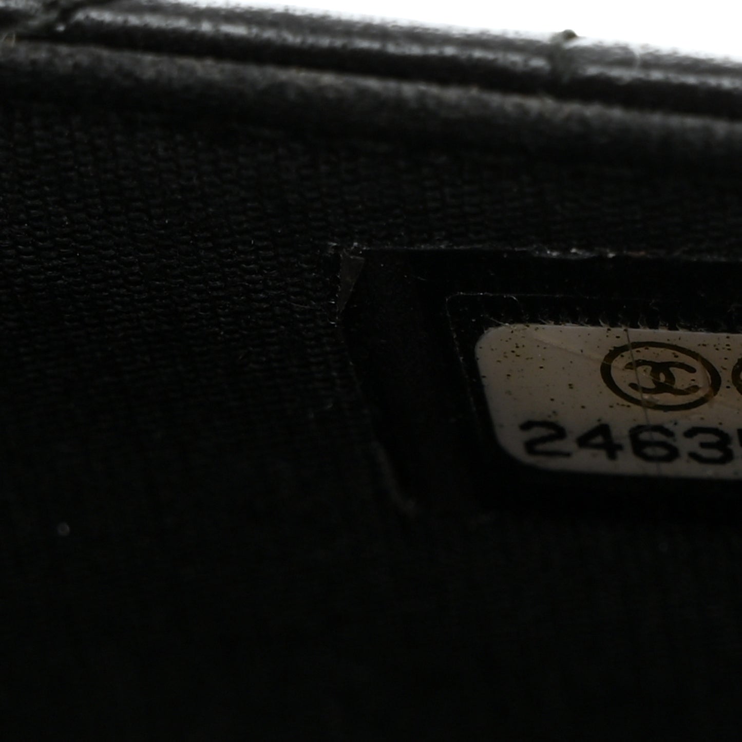 Lambskin Reversed Chevron Quilted Flap Black