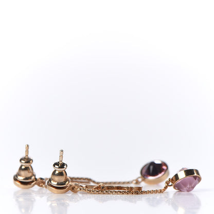 Christian Dior Crystal Dior Dangle Chain Earrings Gold Pink 3 of 3