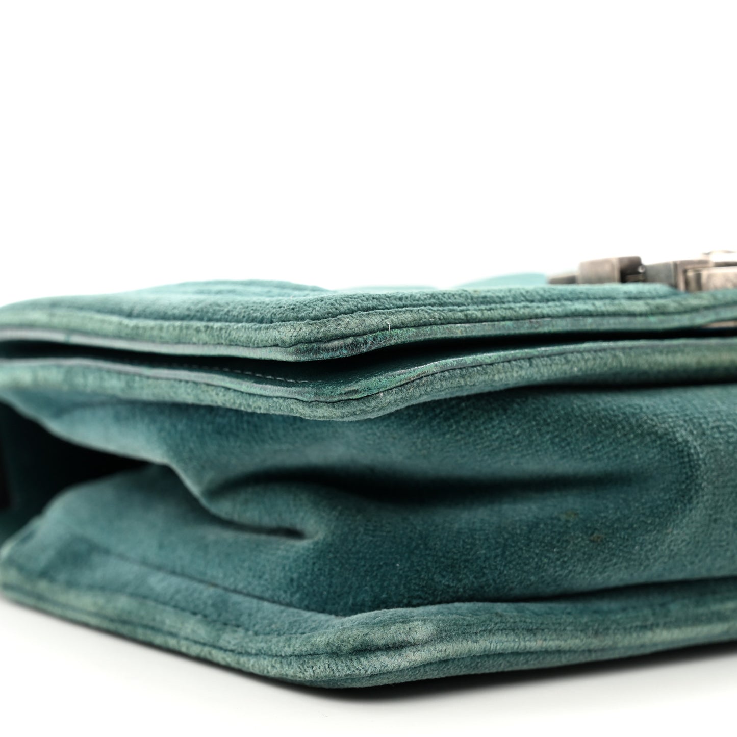 Velvet Quilted Small Boy Flap Turquoise