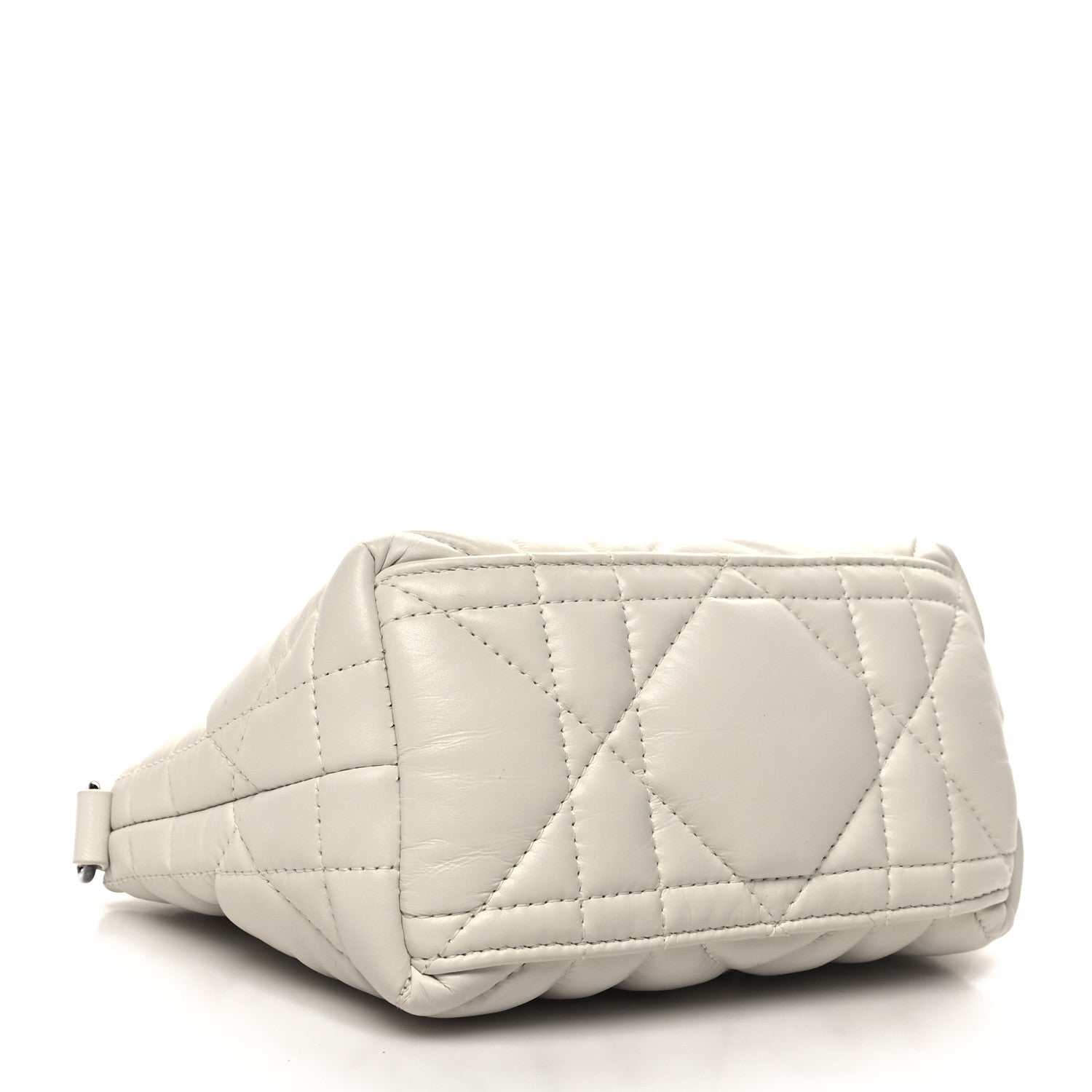 Christian Dior Calfskin Macrocannage Small Diortravel Nomad Pouch Ivory 4 of 10