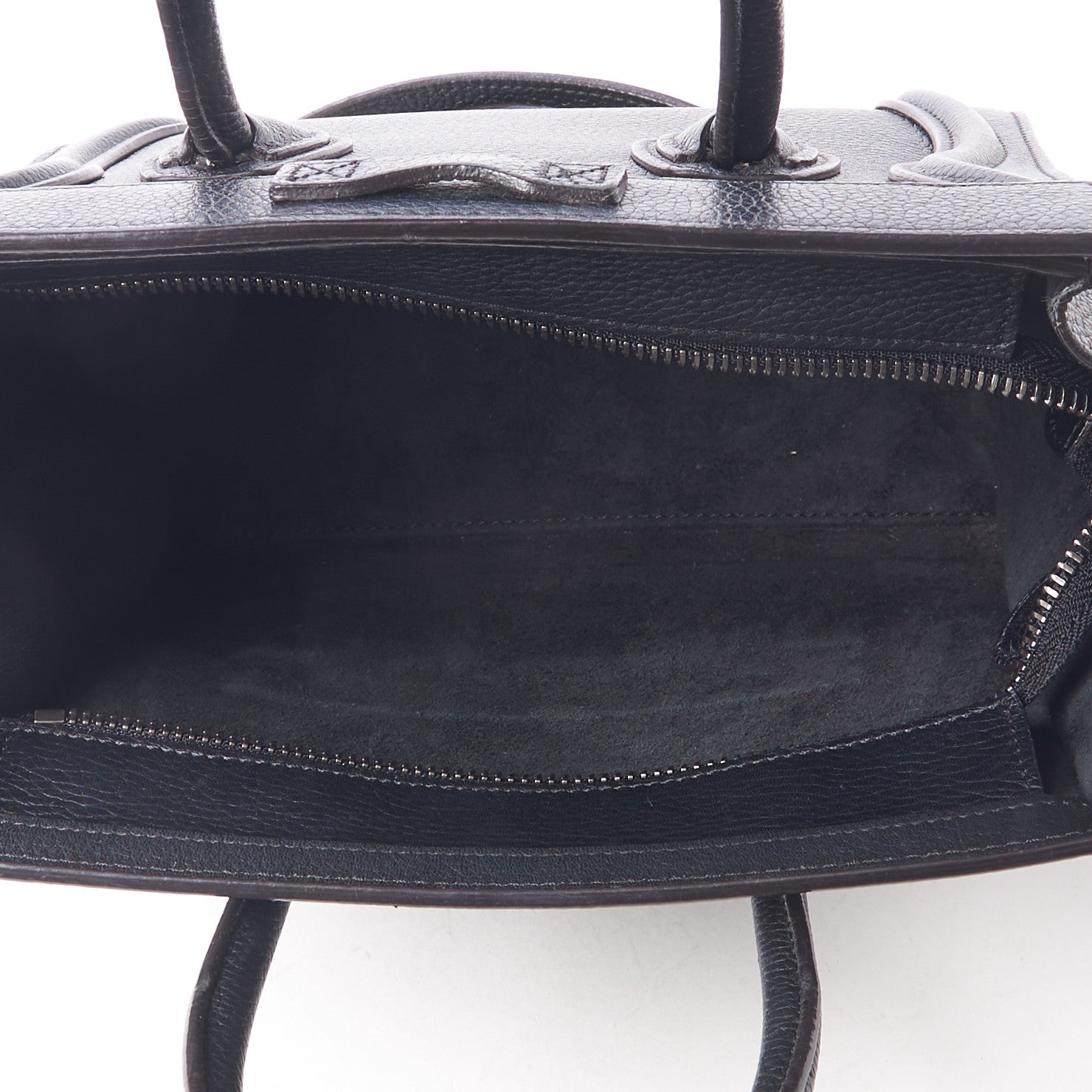Celine Drummed Calfskin Nano Luggage Black 5 of 9