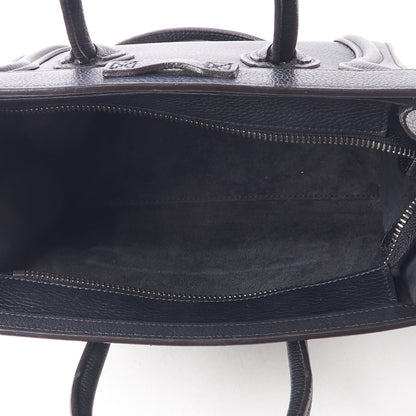 Celine Drummed Calfskin Nano Luggage Black 5 of 9