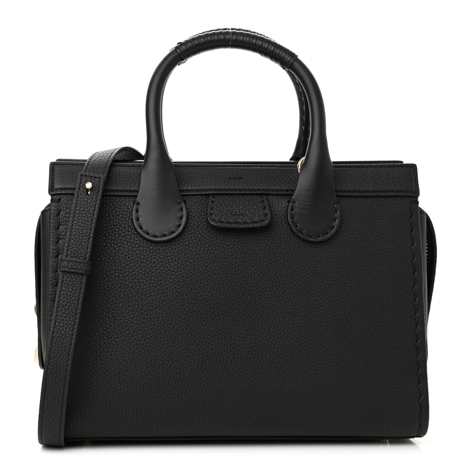 Chloe Grained Calfskin Small Edith Top Handle Bag Black 1 of 9