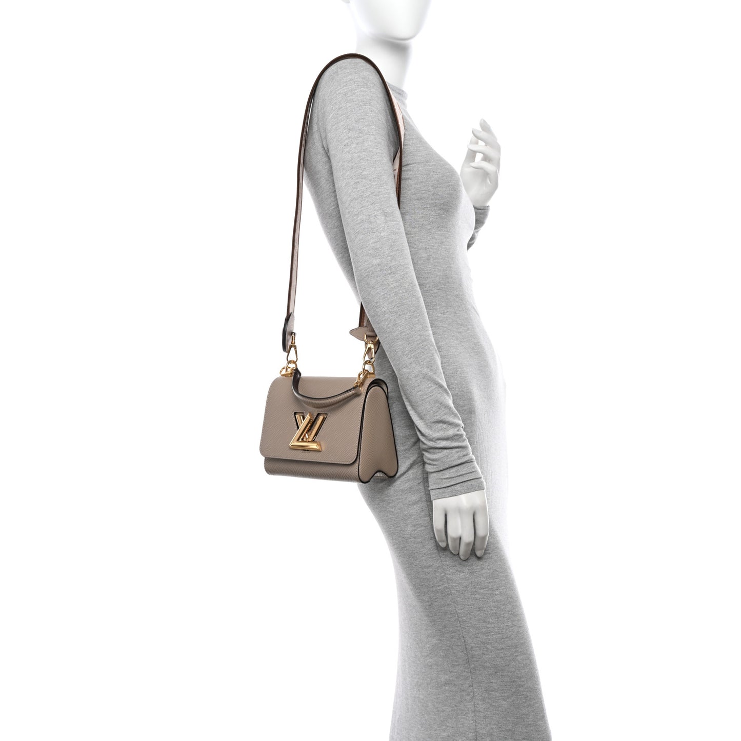 Epi Twist Top Handle Shoulder Bag PM Griege