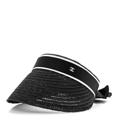 Chanel Abaca Cotton Ribbon Visor S Black 1 of 8