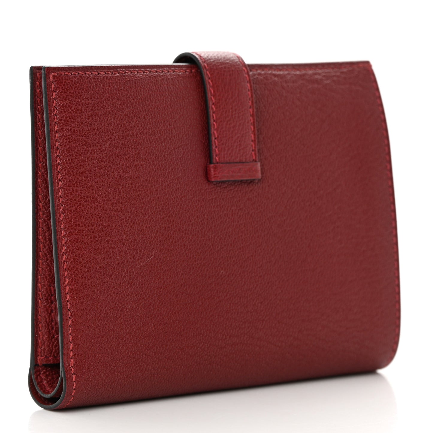 Chevre Mysore Bearn Compact Wallet Rouge H