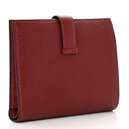 Hermes Chevre Mysore Bearn Compact Wallet Rouge H 3 of 9