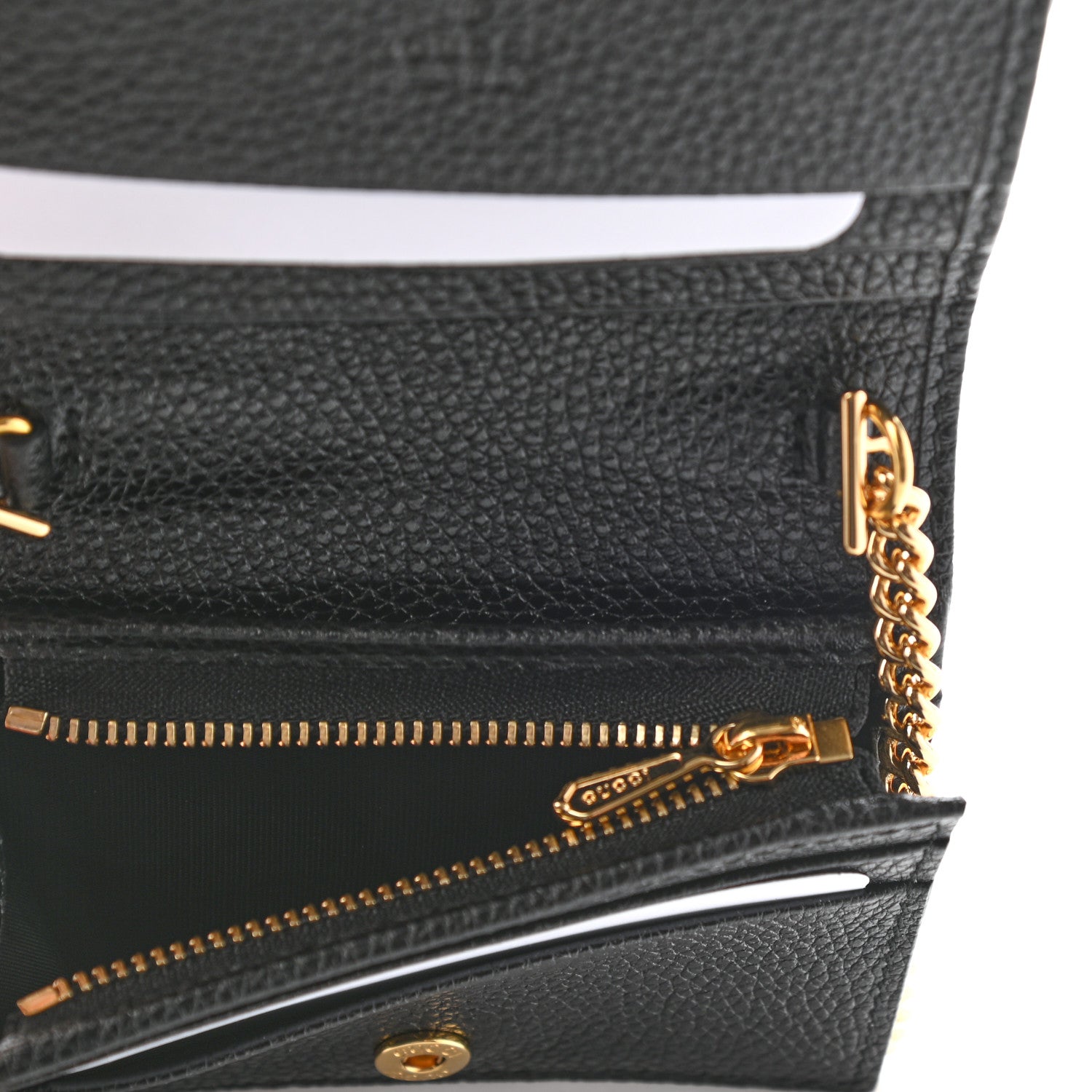 Gucci Grainy Calfskin Zumi Card Case Wallet Black 5 of 8