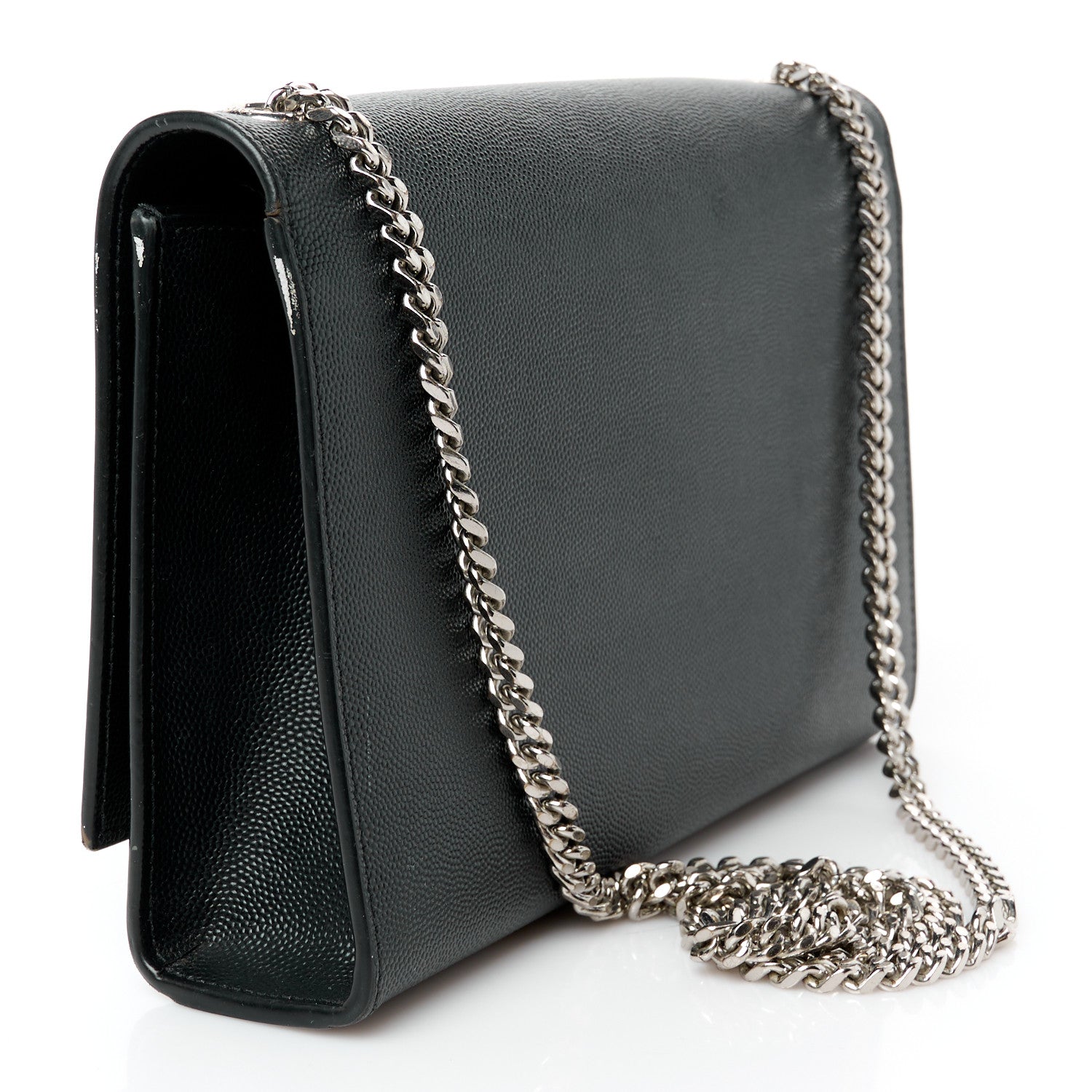 Saint Laurent Grain De Poudre Medium Classic Monogram Kate Satchel Black 3 of 11