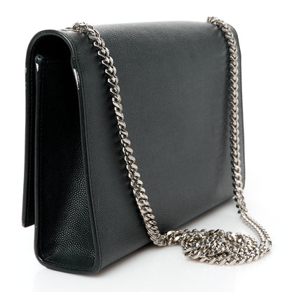 Saint Laurent Grain De Poudre Medium Classic Monogram Kate Satchel Black 3 of 11