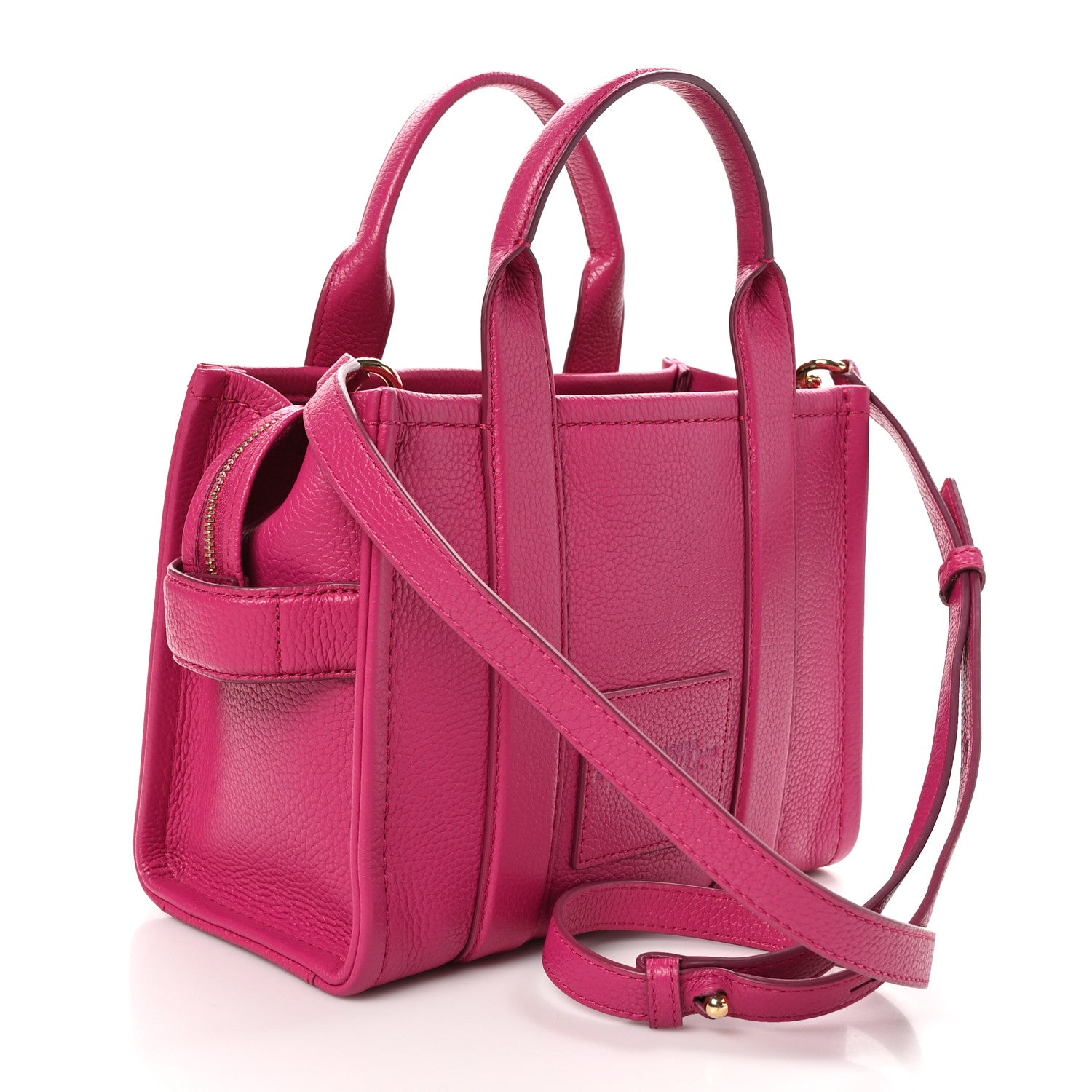 Marc Jacobs Grained Calfskin Small The Tote Bag Hot Pink 3 of 9