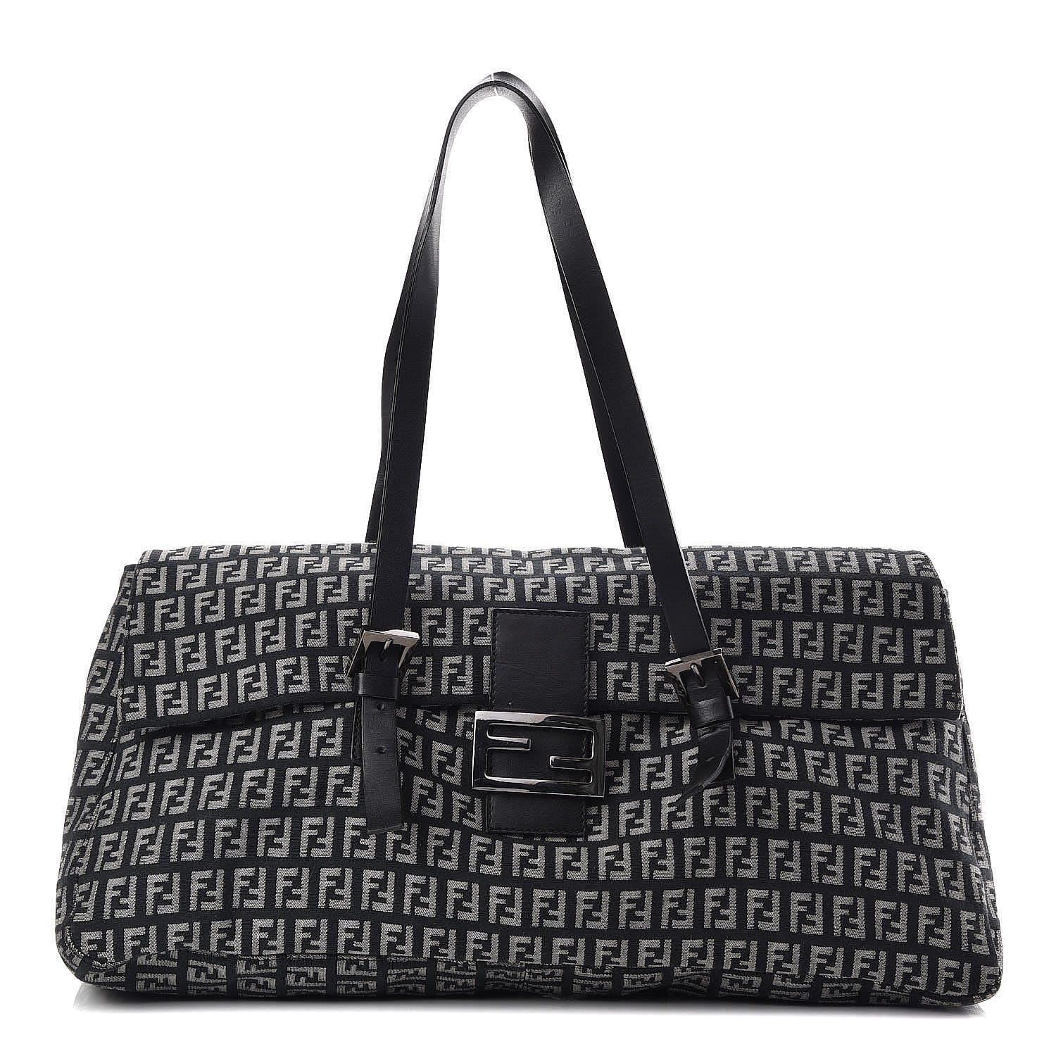 Fendi Zucchino Shoulder Bag Black 1 of 12