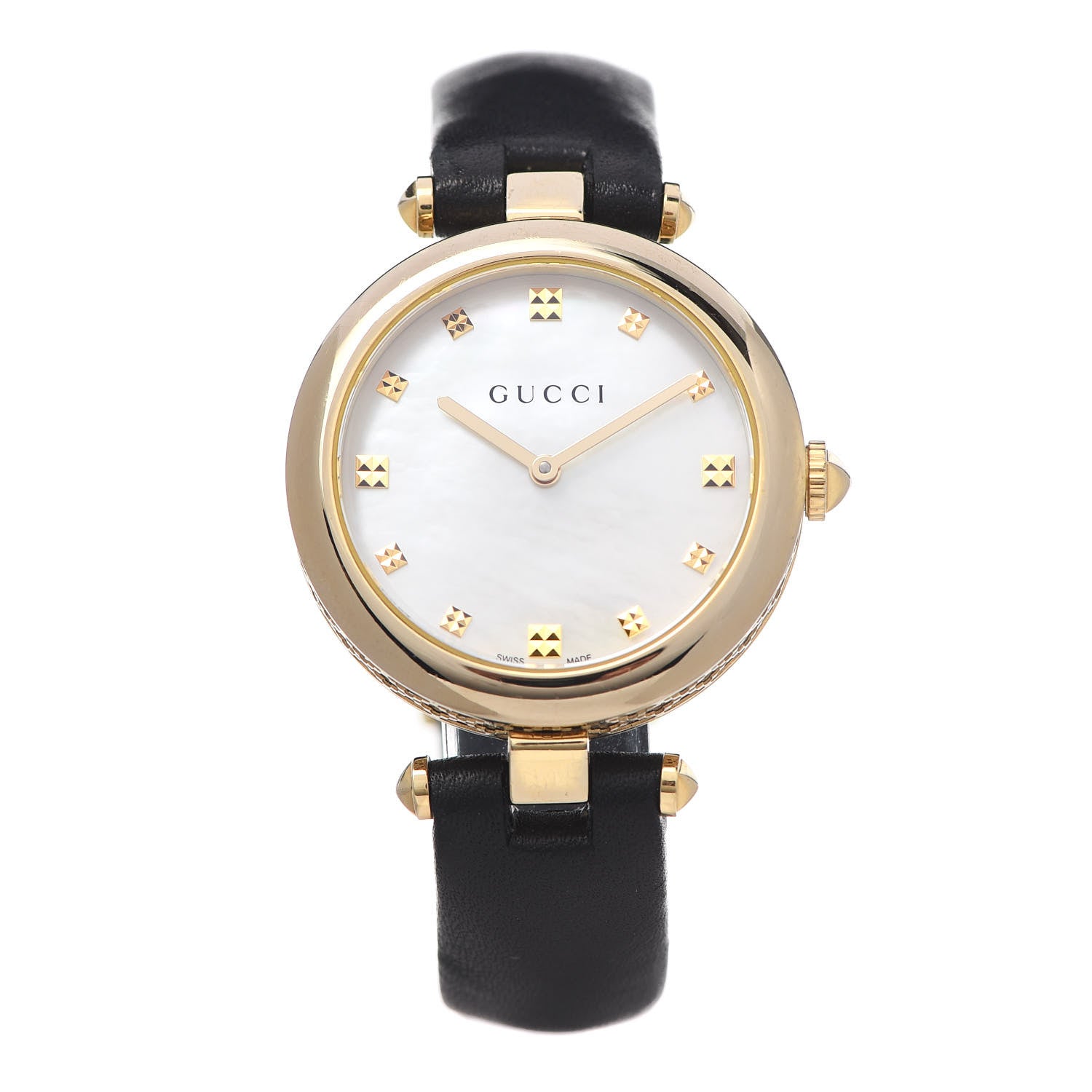 Gucci Stainless Steel Calfskin Mother of Pearl 32mm Diamantissima Quartz Watch 1 of 5