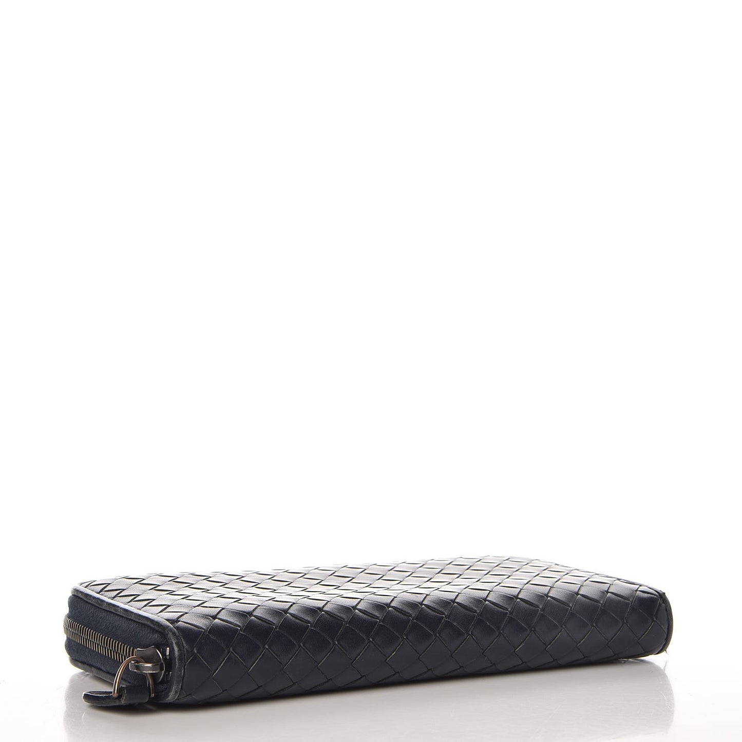 Nappa Intrecciato Zip Around Wallet Denim