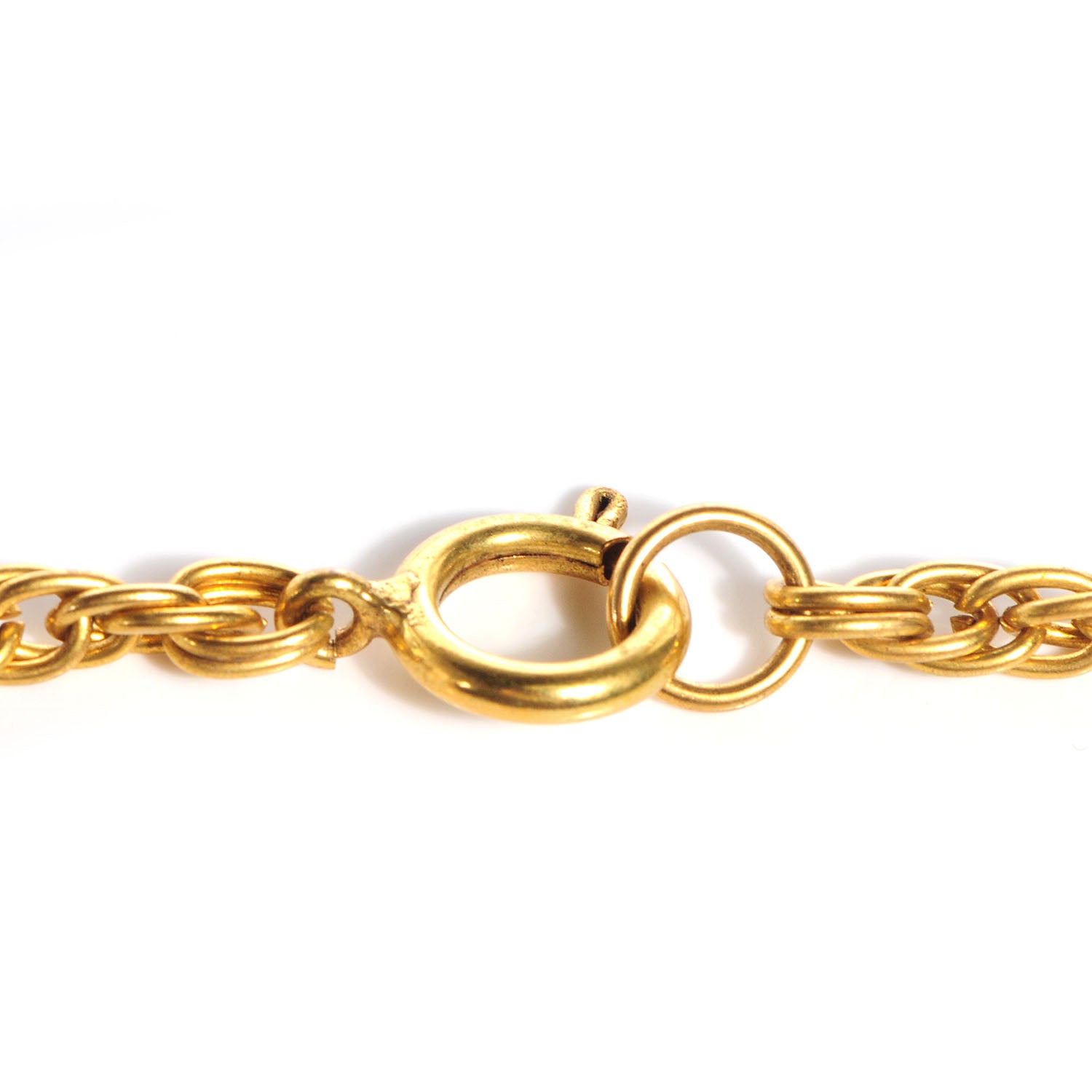Chanel CC Logo Pendant Necklace Gold 4 of 5