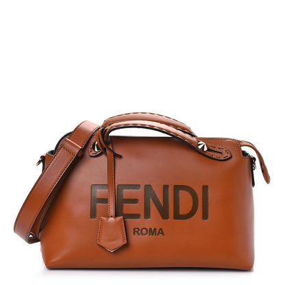 Fendi Vitello King Logo Embossed Medium By The Way Boston Bag Cuoio 1 of 8