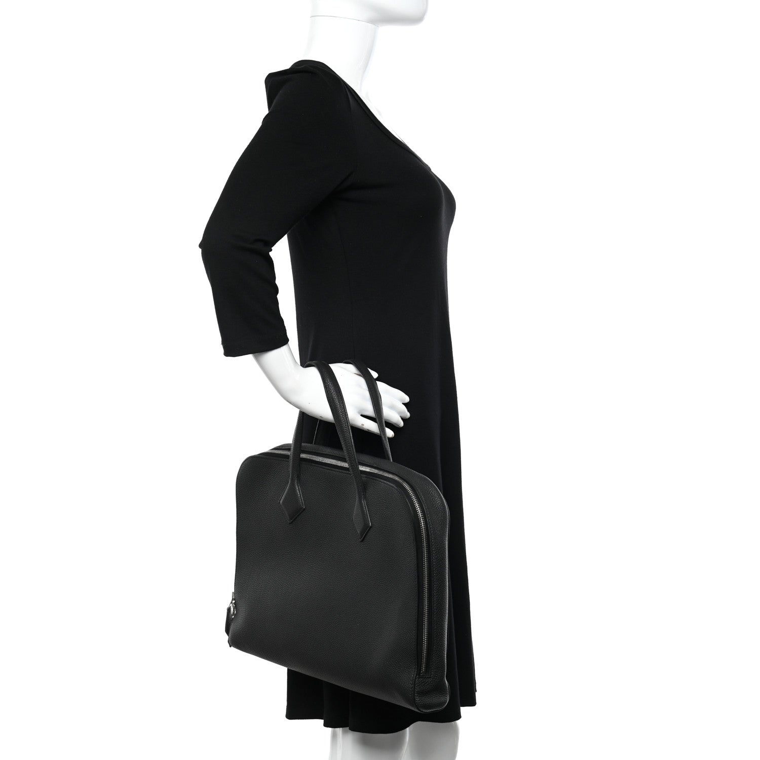Hermes Togo Victoria Light Briefcase Black 2 of 10