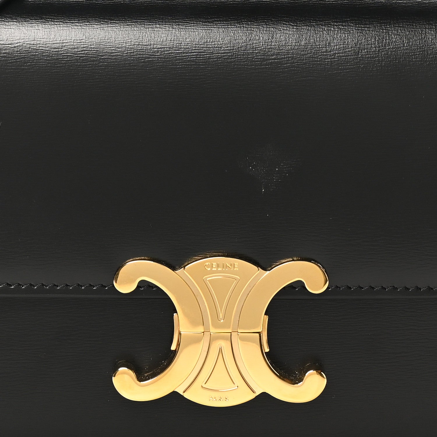 Celine Shiny Calfskin Teen Triomphe Black 7 of 9