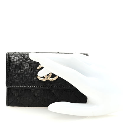 Chanel Caviar Quilted CC Flap Card Holder Black 2 of 8