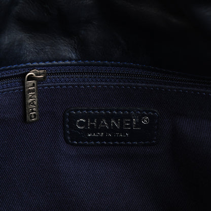 Chanel Iridescent Calfskin Quilted Large New Bubble Flap Navy 6 of 8