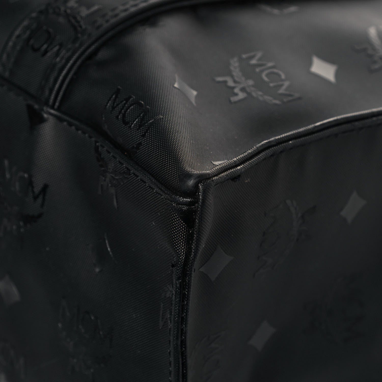 MCM Monogram Coated Canvas Tote Bag Black 11 of 15