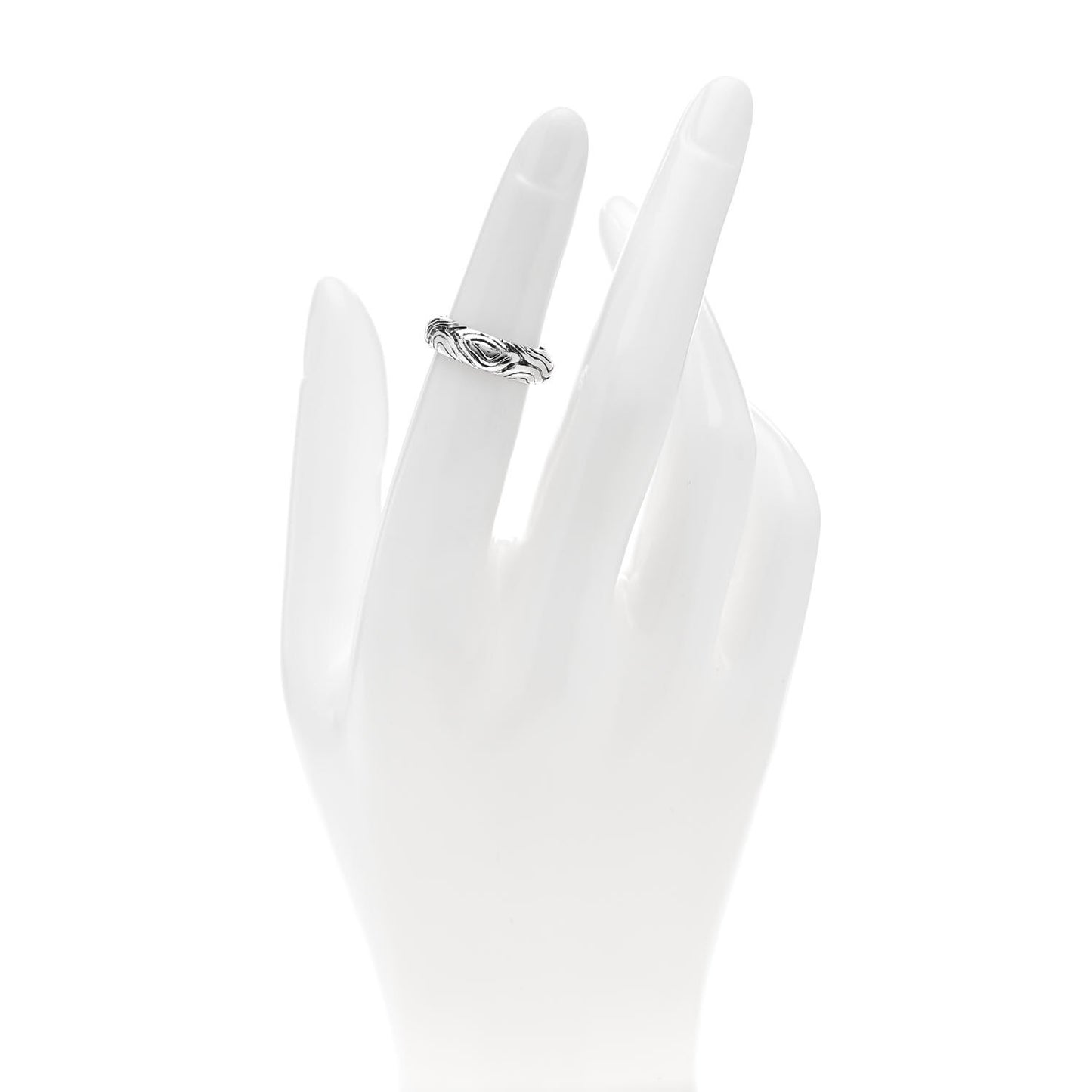 Sterling Silver Wood Grain Band Ring 47 4.25