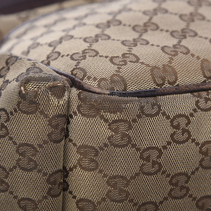 Gucci Monogram Natural Pigskin Large Diaper Bag Beige Ebony Cocoa Dark Chocolate 9 of 17