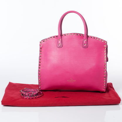 Valentino Garavani Vitello Rockstud Dome Shopper Pink 10 of 10