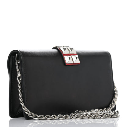 Prada City Calfskin Studded Mini Elektra Crossbody Bag Black Fuoco 2 of 5