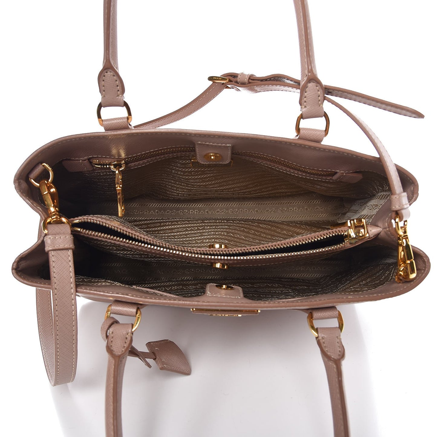 Saffiano Lux Medium Tote Cammeo
