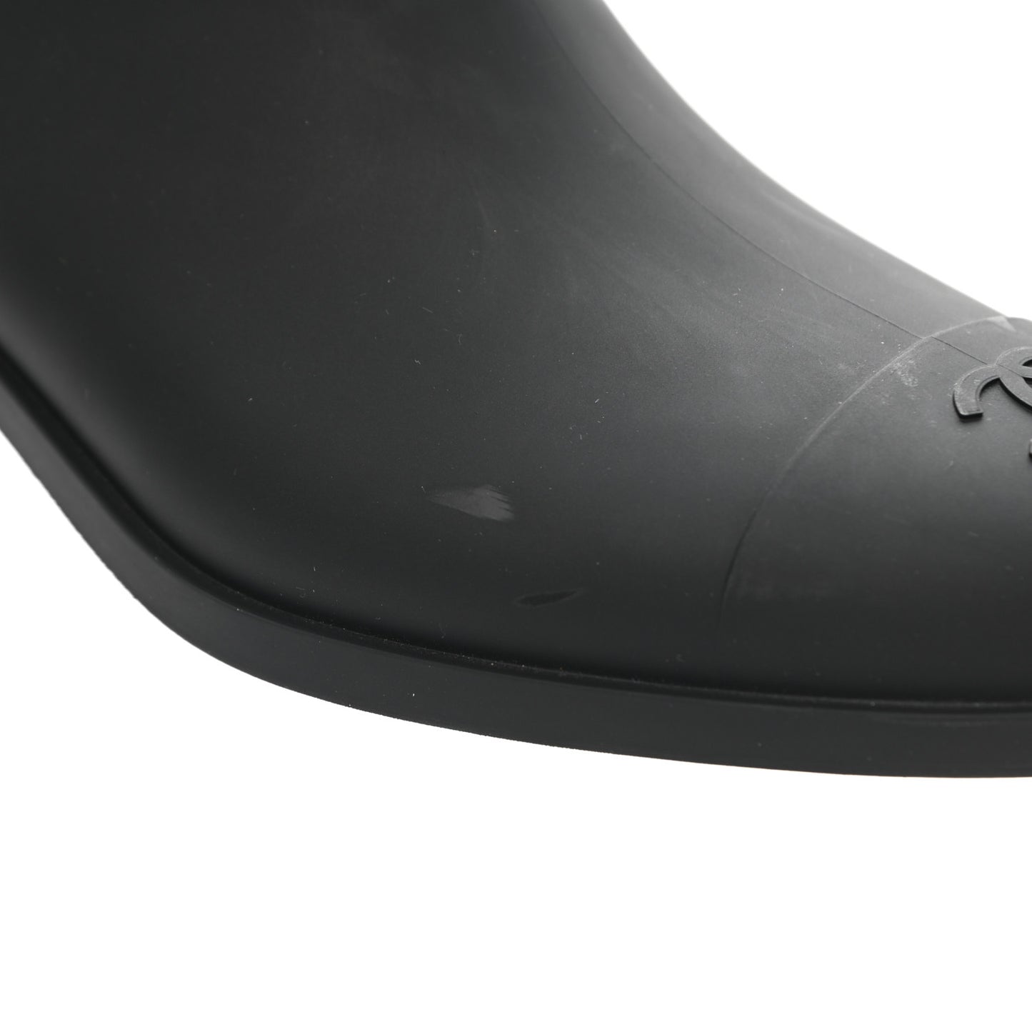 Rubber Quilted Rain Boots 41 Black