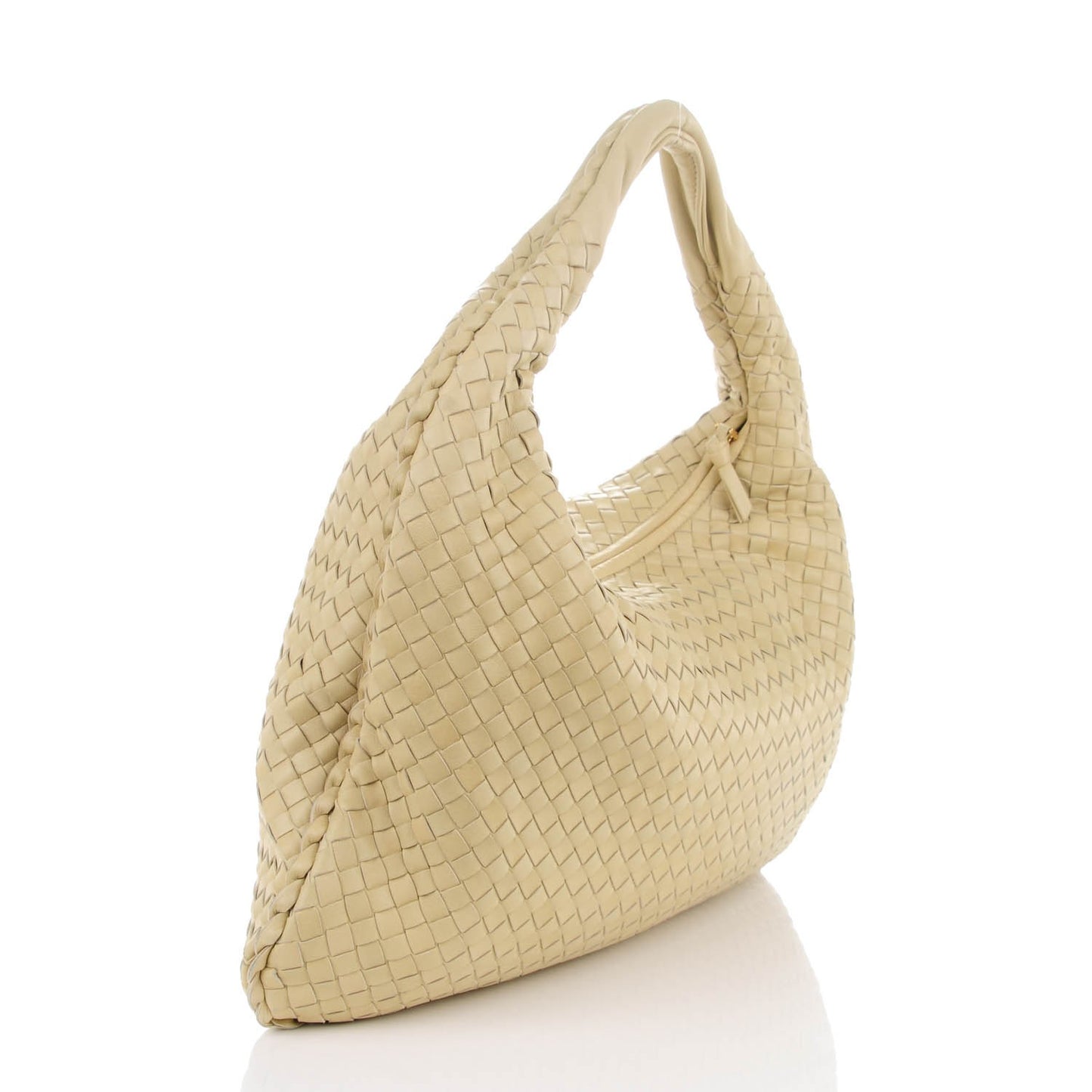Nappa Intrecciato Large Veneta Hobo Cream