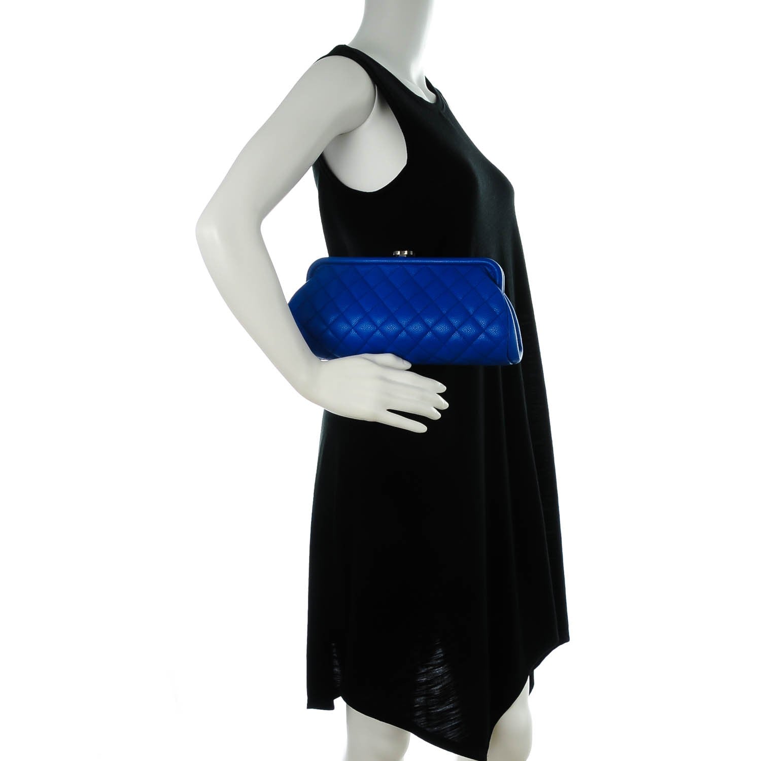 Chanel Caviar Quilted Timeless Clutch Blue 2 of 7