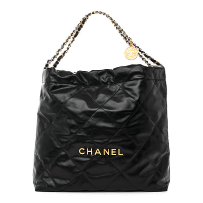 Chanel Shiny Calfskin Quilted Chanel 22 Black 1 of 11