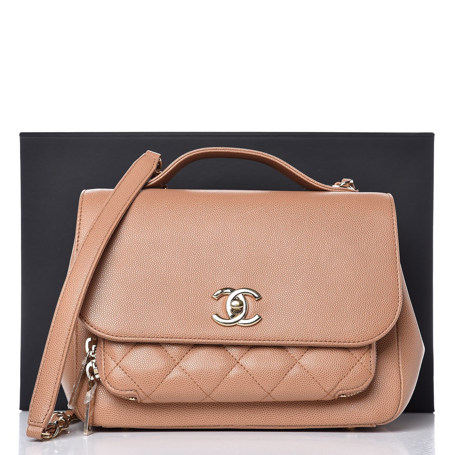 Chanel Caviar Quilted Medium Business Affinity Flap Camel 9 of 9