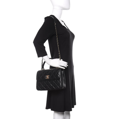 Chanel Lambskin Quilted Small Trendy CC Dual Handle Flap Bag Black 2 of 10