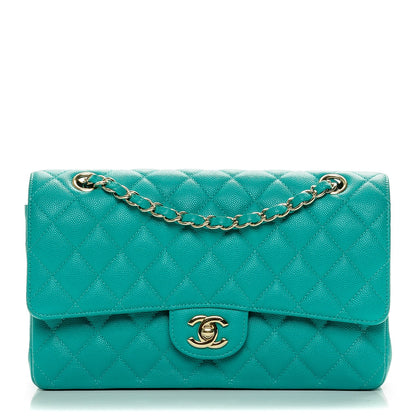 Chanel Caviar Quilted Medium Double Flap Turquoise 1 of 7