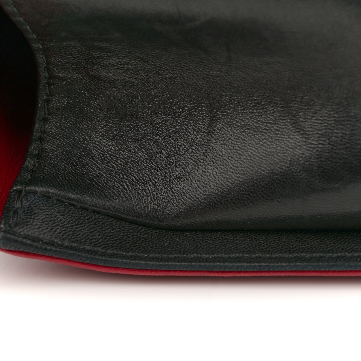 Lambskin Quilted Medium Boy Flap Black Red